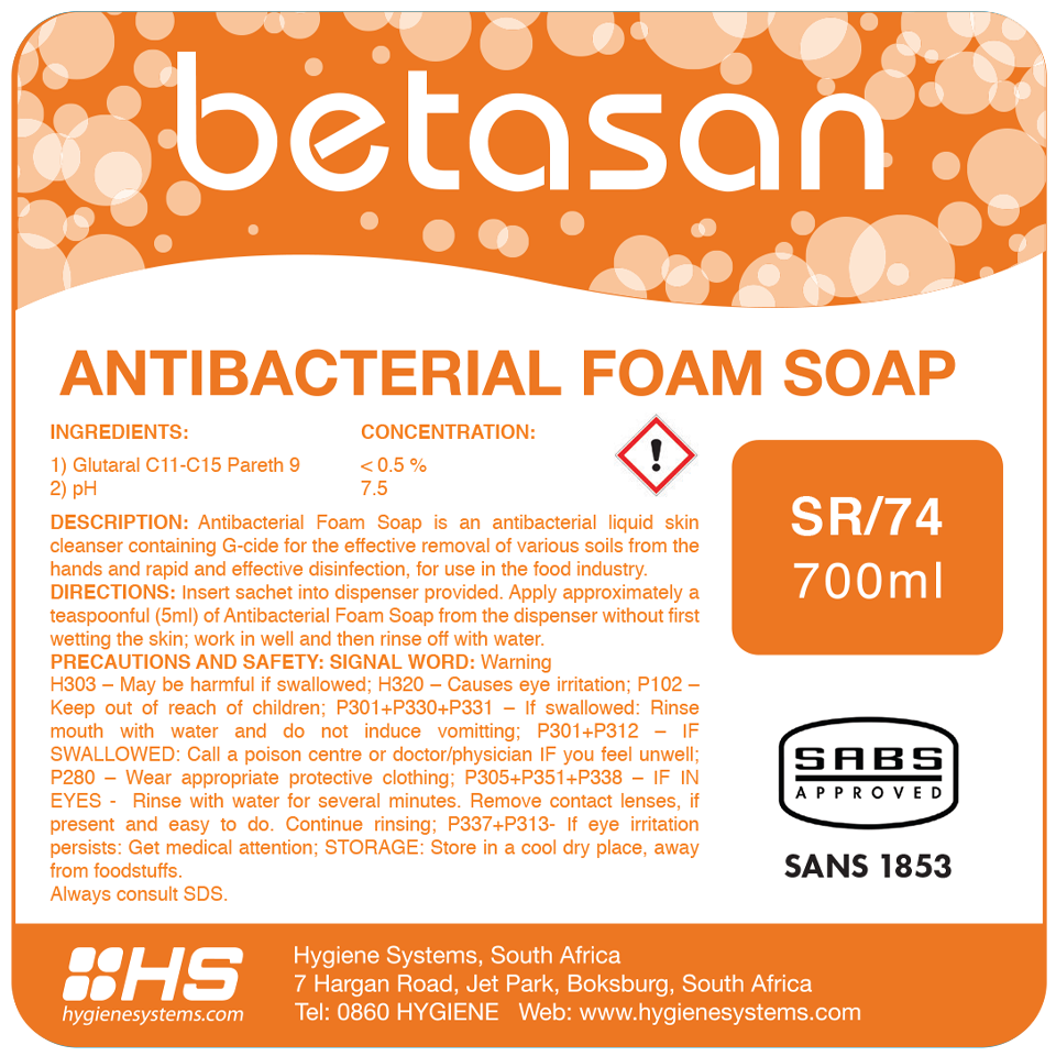 Antibacterial Foam Soap Dispenser Refill 700ml